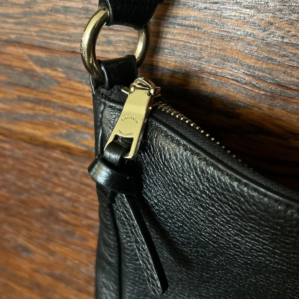 Coach C1648 Ellie File Bag In Black Pebbled Leather Crossbody Old Money Classic - Picture 3 of 15
